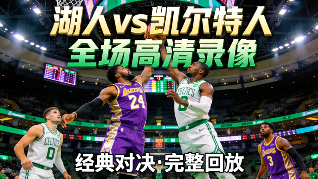 NBA湖人队对阵凯尔特人队全场高清录像视频封面图